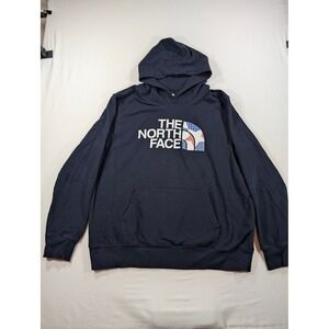 The North Face Mens Navy Blue Graphic Logo Hoodie Sweatshirt XL Regular Fit